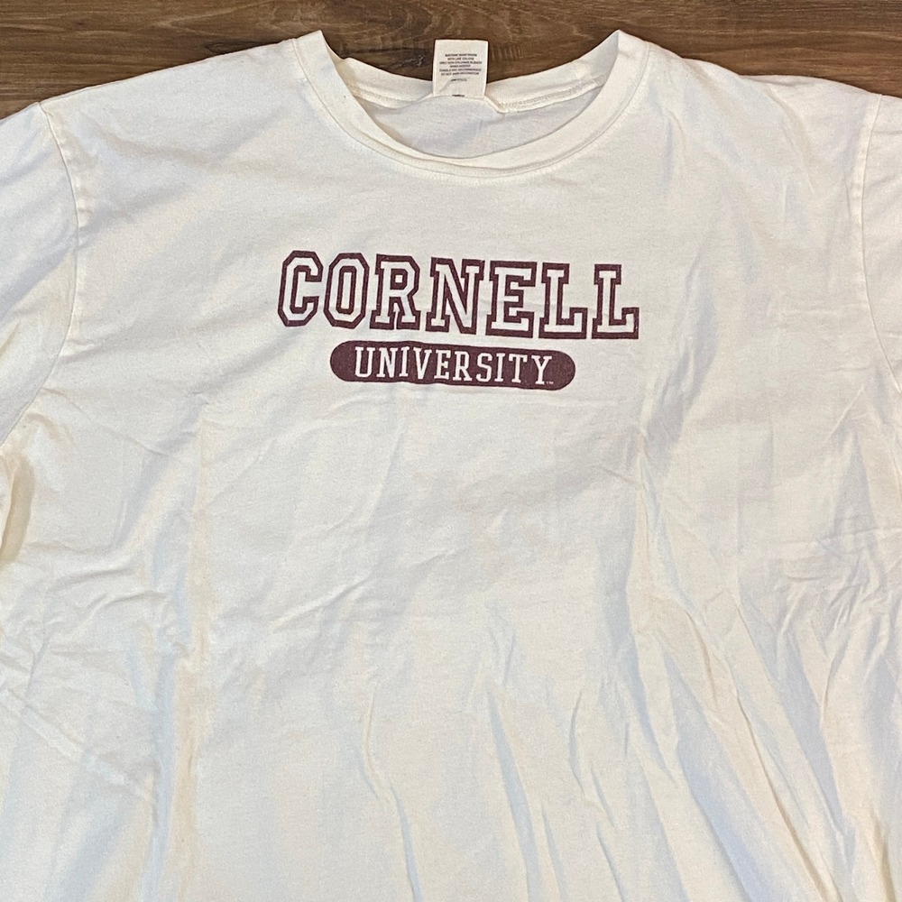 Vintage Cornell University T-Shirt Mens XL White Short Sleeve Cotton - Picture 3 of 7